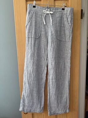 Athleta Blue Striped Wide Leg Pants